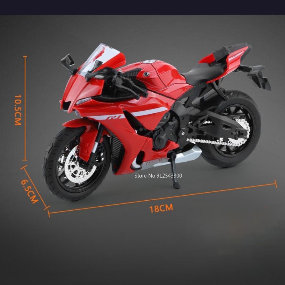 1/12 YAMAHA R1 игрушечная модель мотоцикла литой сплав со звуком и светом резиновые шины масштабная модель мотоцикла игрушки для детской коллекции