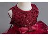 Красное платье принцессы с пайетками для девочек - Наряд для дня рождения, банкета и выступления