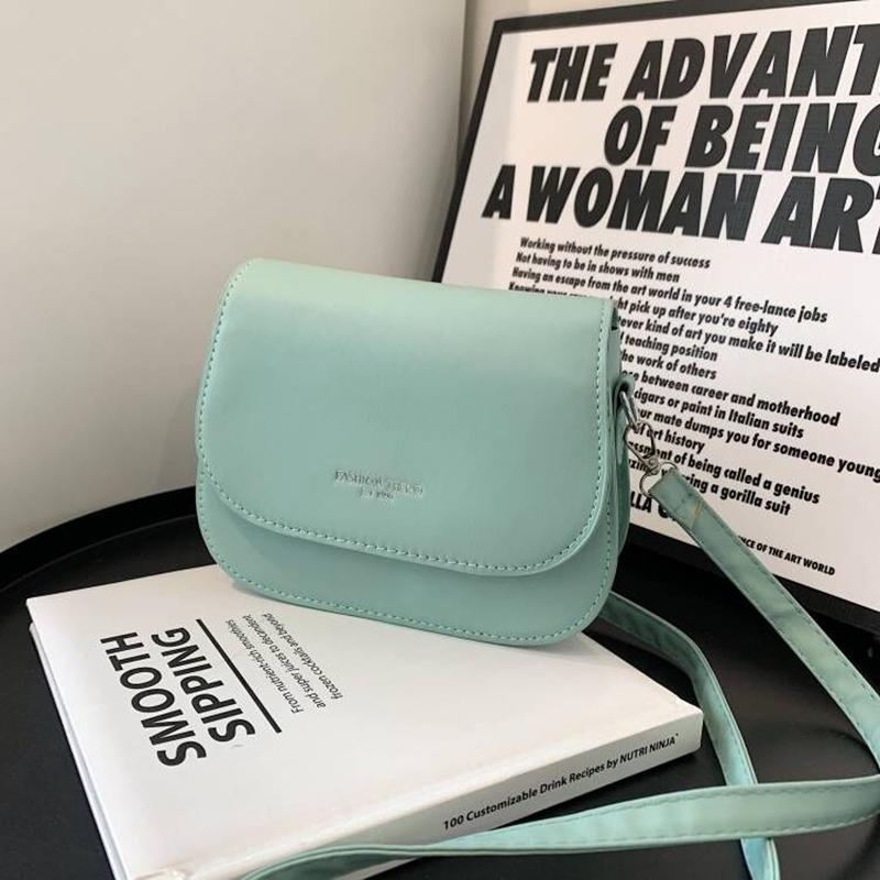 Сумка на плечо-седло, женская сумка через плечо из искусственной кожи, простая однотонная сумка с клапаном, сумка