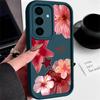 Чехол с цветочным принтом для Samsung S25 Ultra S24 FE S23 S22 A56 A36 A16 A15 A55 A35 Мягкий матовый противоударный чехол для телефона из ТПУ