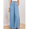 Summer Spring Women's Wide Leg Pants with Elastic Waistband Loose Casual Pants