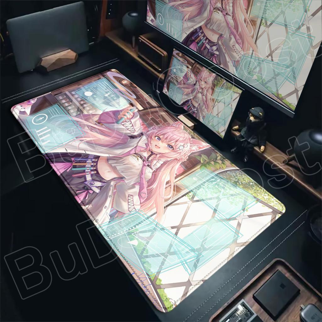 Gaming XXL kawaii Non-slip Desktop Carpet Hakui Koyori Hololive Anime Sexy Girl Laptop Keyboard Mat Office PC Rubber Accessories