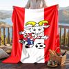 Warm Flannel Blanket Chivas Pattern, Lightweight Comfortable Throw Blanket for Bed Sofa Use
