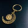 Moon Sunflower Key Ring Cute Alloy Celestial Keychain with Floral Design | Durable Gift for Women Men Car Keys
