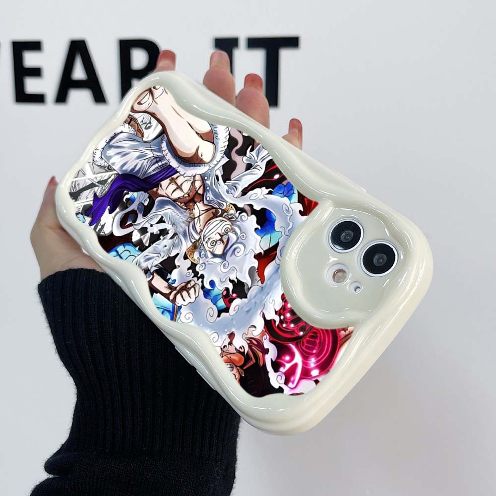 Чехлы для телефонов iPhone 11, 12, 13, 14, 15 Pro Max 7 Plus Infinix Hot 40 Realme C55 C35 OPPO A96 A16 A52 ONE PIECE Gear 5, эксклюзивный мягкий чехол с кремовым узором