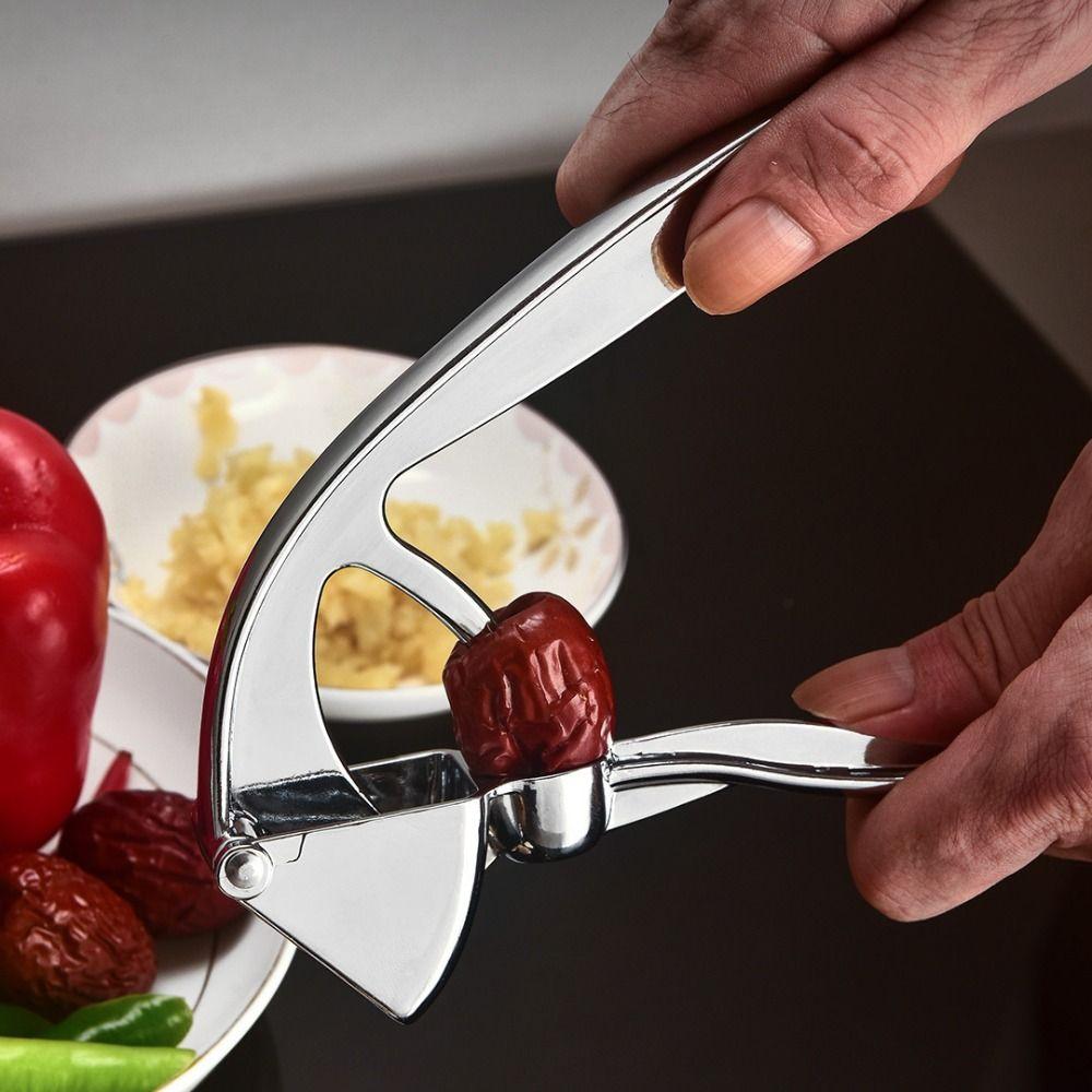 2 in 1 Garlic Masher Rust-proof Garlic Squeezer Practical Red Date Pitter Hawthorn