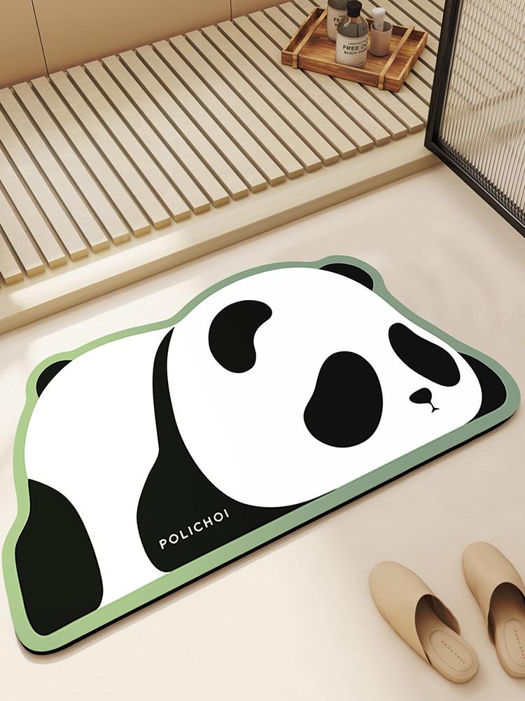 Animal Cartoon Panda Bath Mat Cute Super Absorbent Bathroom Mat Room Rug Floor Toilet Carpet Home Entrance Shower Foot Mats