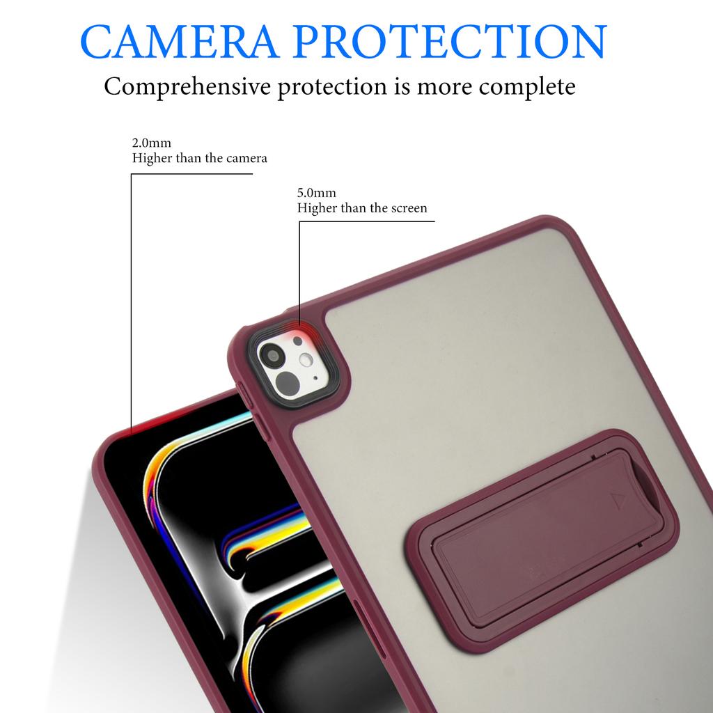 For iPad Pro 11 (2024) Tablet Case with Kickstand TPU+PC Skin-Touch Cover