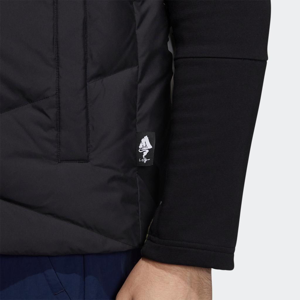 adidas Мужской жилет Zjy Gfx Dw V с воротником-молнией и однотонным пухом, черный H20779