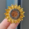 Оригинальная брошь-подсолнух с бриллиантами, брошь-цветок, модная ювелирная бижутерия из сплава высокого класса