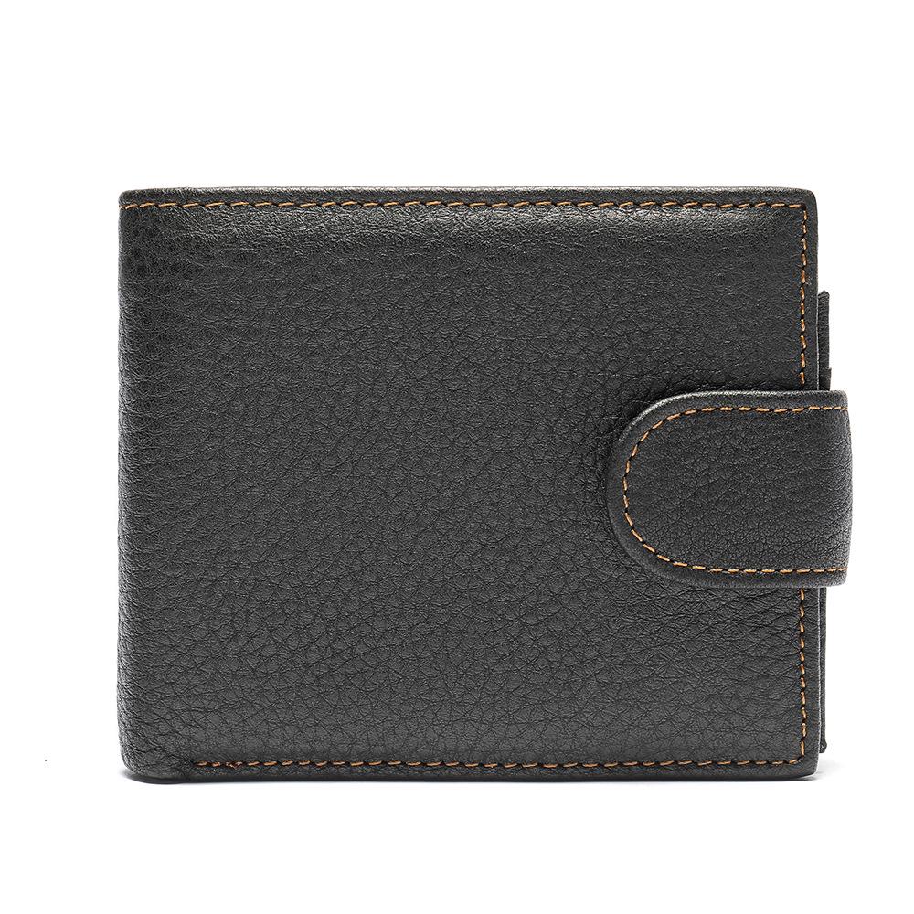 Мужской кошелек-клатч из натуральной кожи: Короткая многофункциональная визитница из коровьей кожи с зажимом для доллара и кошельком для монет.