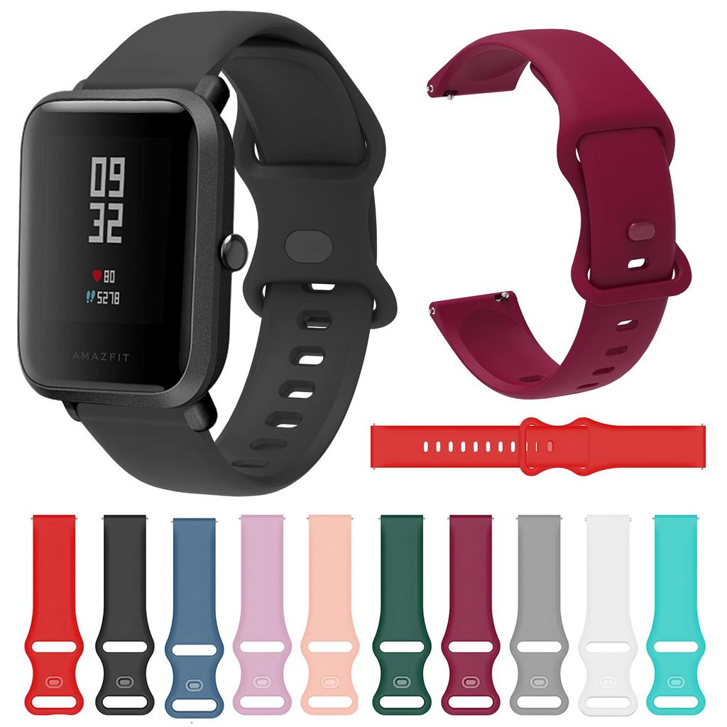 20mm Silicone Strap For Xiaomi Huami Amazfit Bip Lite/Bip U/S Replacement Watchband For Huami Amazfit GTS 2 2e/GTS 2 Mini/Pop Pro Smart Watch Band