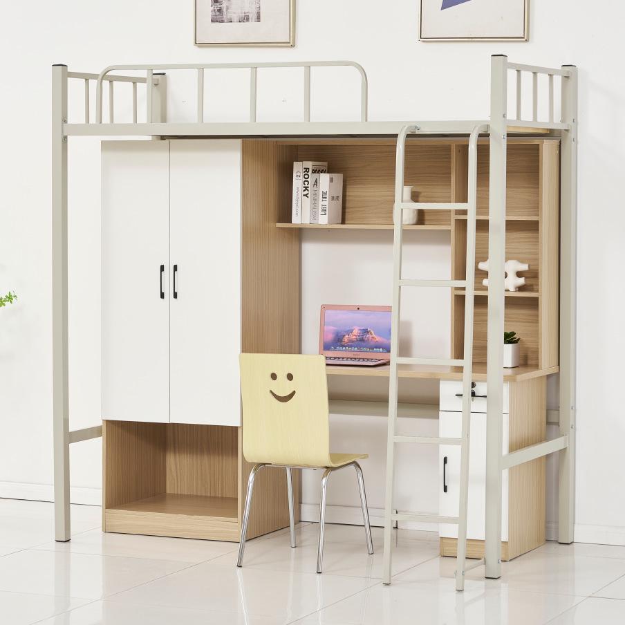 Compact Loft Bed with Desk and Cabinet for Dorms or Small Apartments