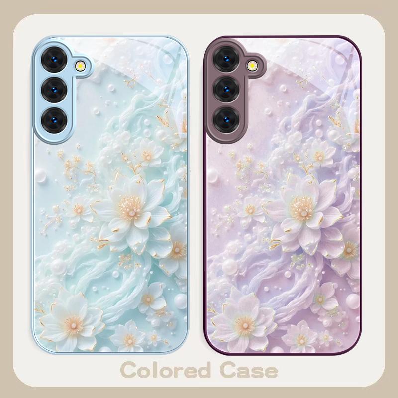Красивые белые цветы Для Samsung S26 S22 S8 S9 S10 S20 Ultra S21 Pro S22 Plus S23 FE S24Ultra S25 Edge S24+ Стеклянный чехол для телефона
