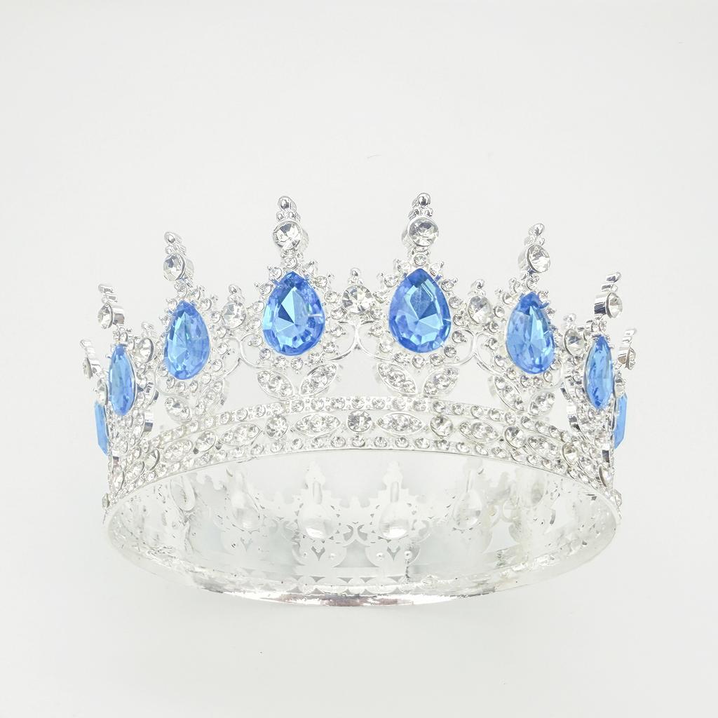 Full Circle Crown Tiara Colorful Baroque Retro Full Diamond Jewelry Wedding Accessories Crown Bridal Crown