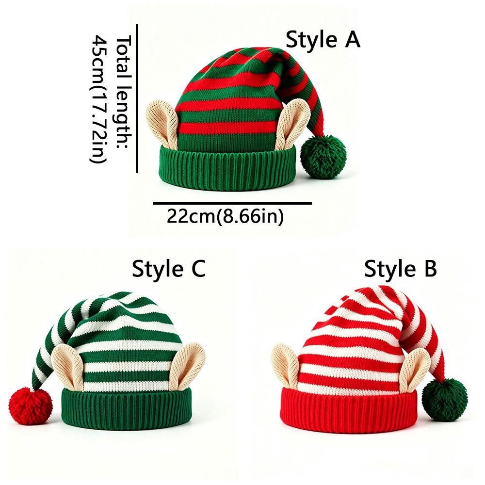 Soft Warm Xmas Knitted Beanie Thick Christmas Pointed Hat Funny Cosplay Hat Family Gathering