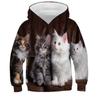Детская толстовка с капюшоном Cat Casual с длинным рукавом Active Cotton 7-13 лет осень многоцветная черная белая