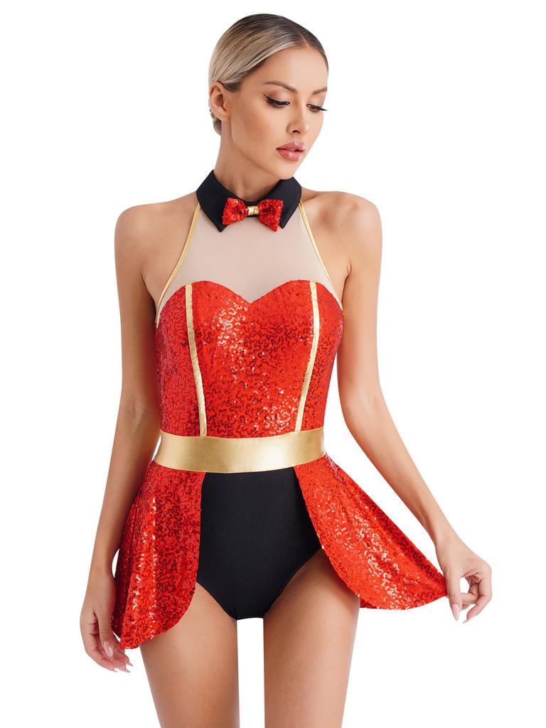 Хэллоуин сценический костюм клоун косплей смокинг боди с блестками юбка трико бал-маскарад вечерние цирк костюм манежа