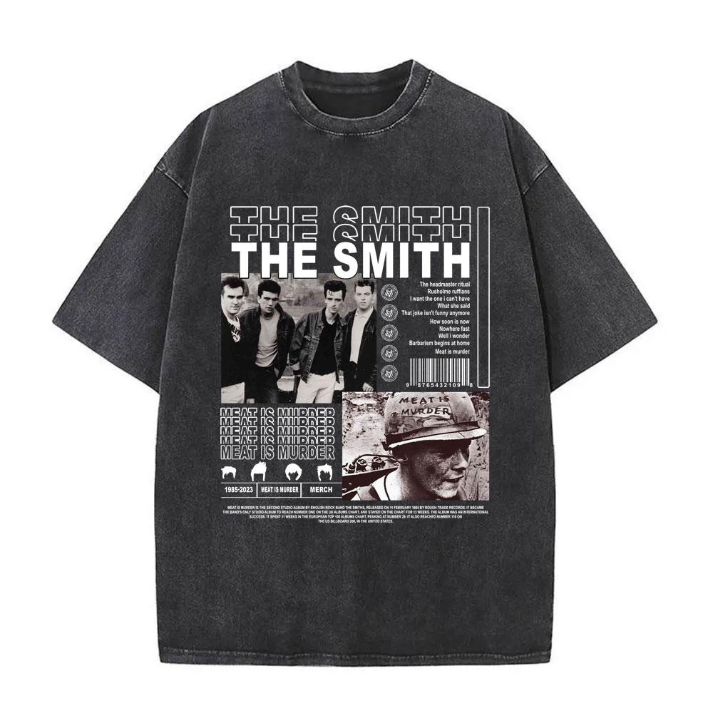 Rock Band The Smiths Более громкая Винтажная стираная футболка Альтернативная s Инди Морисси Футболка The Queen Is Dead Футболки Унисекс