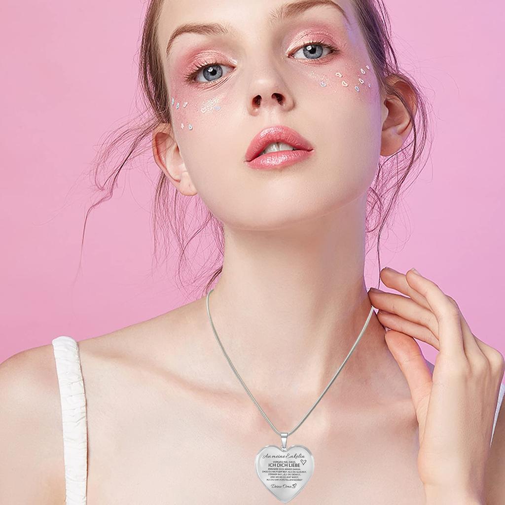 An Meine Tochter Ich Liebe Dich ожерелье золотого и серебряного цвета с подвеской в форме сердца любви, немецкие вдохновляющие ожерелья, подарки на день рождения