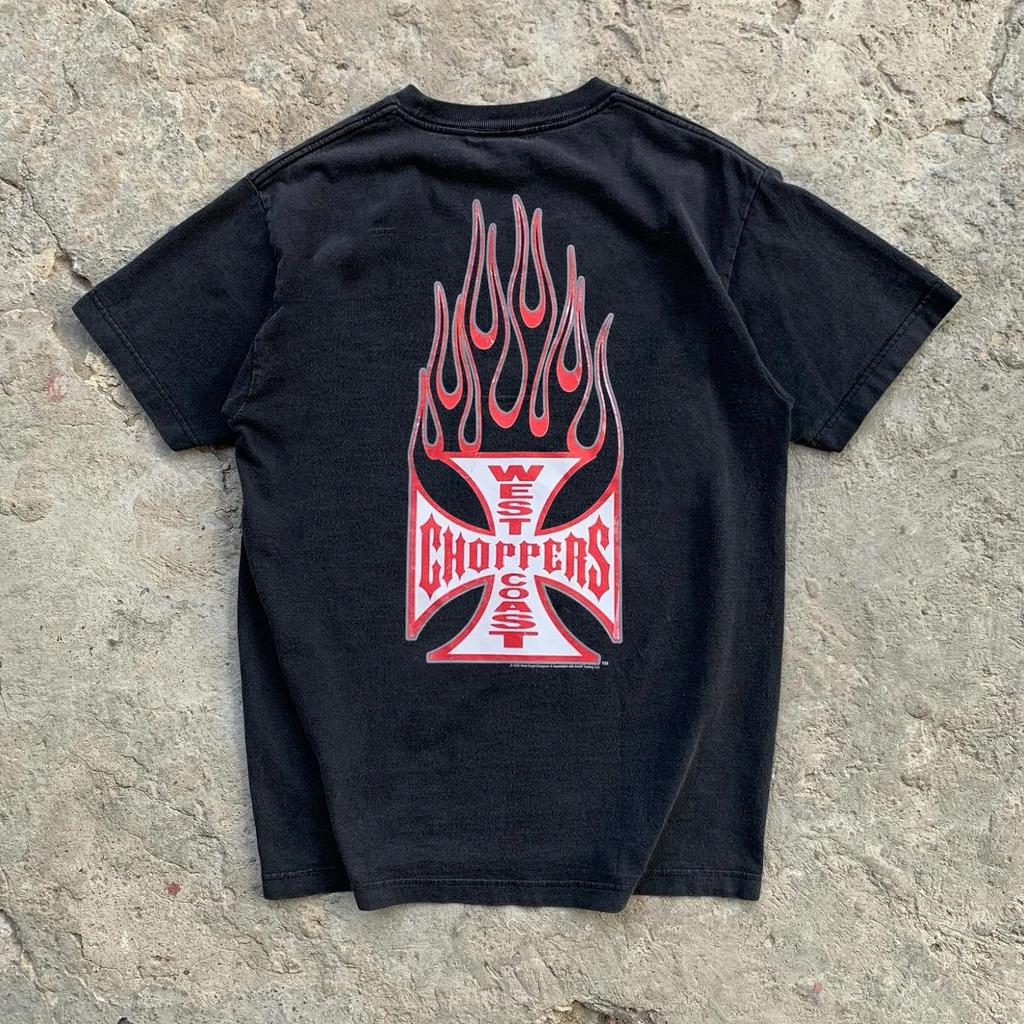 Летняя хлопковая уличная одежда West Coast Choppers Принт бренда Tide Футболка с коротким рукавом Ретро одежда HighStreet Casaul Свободный топ Футболка