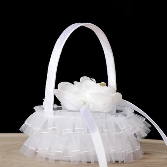 Кольцо для удержания Изысканный красивый цветок Свадебный элегантный кружевной чехол для ювелирных изделий Подушка