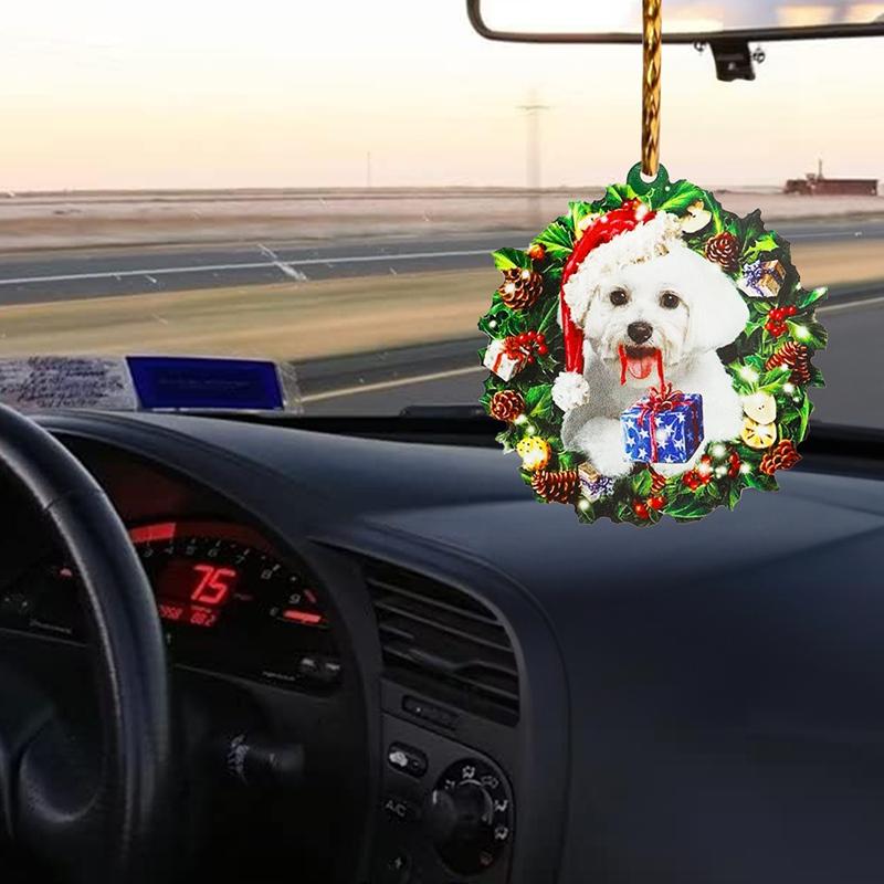 1pc Puppy Acrylic Christmas Pendant, Christmas Tree Ornaments Christmas Decorations for Home 2025 Navidad Natal Gifts New Year
