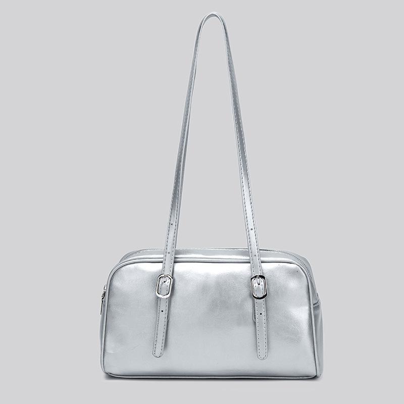 Сумка через одно плечо подмышкой осень и зима изысканная универсальная текстура нишевая корейская серебряная сумка-тоут для женщин