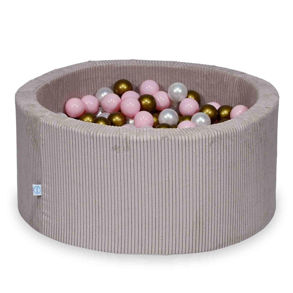 Dry pool 90x40 Corduroy Light pink 300 balls: pearl, light pink, old gold