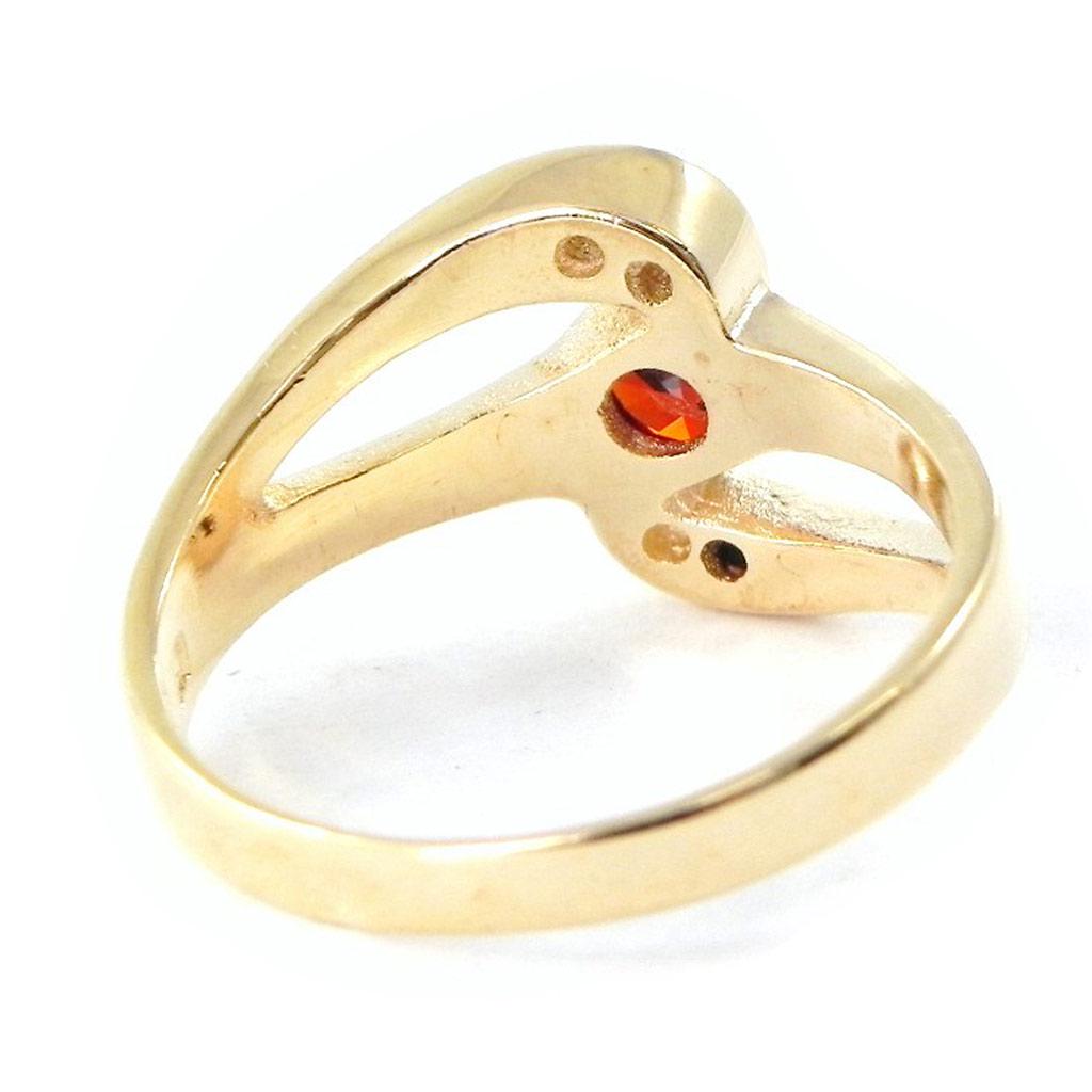 Позолоченное кольцо с белым гранатом 'Fusion'