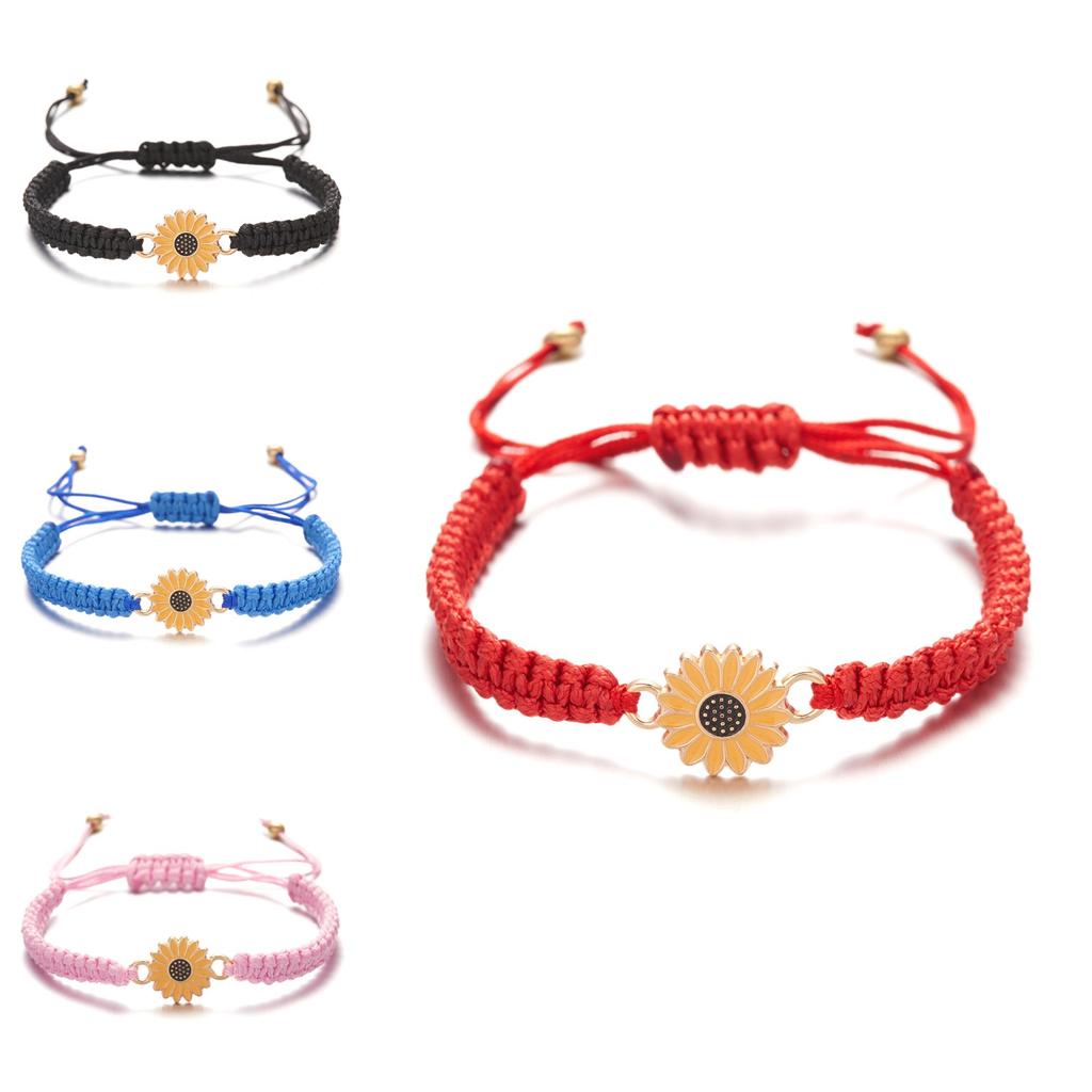 Bohemian Daisy Handwoven Wristband For Summer Travel And Giftgiving