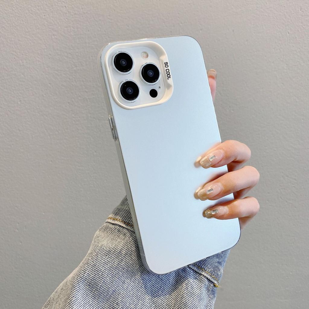 Применимо к iPhone15 IMD Цвет Серебристый Жесткий Защитный Чехол Однотонный Высококлассный iPhone13 Apple XR Простой Чехол для Телефона