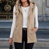 Women's Sleeveless Hooded Zip-Up Vest Jacket Casual Outerwear for Fall and Spring