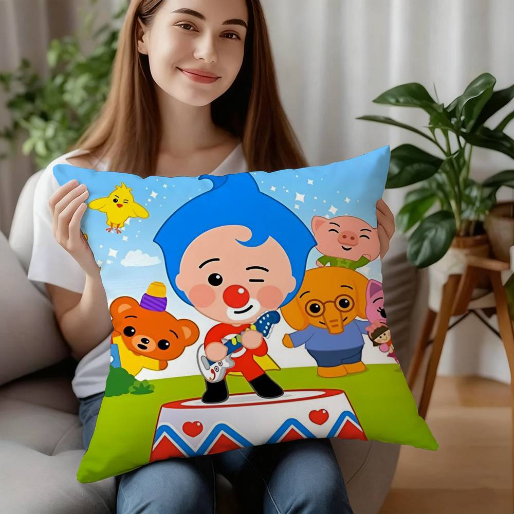 Милая наволочка Плим Плим, короткий плюш, диванная декоративная, подарок для дома, двусторонняя печать, подушка
