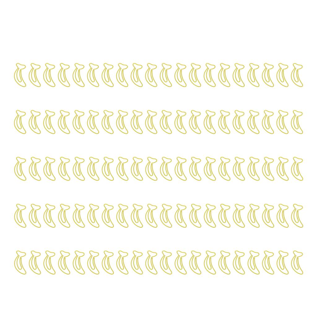 100pcs Paper Clips Portable Mini Cute Banana Shape Rustproof Electroplated Metal Paperclips Office B