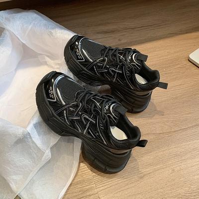 Платформенные кроссовки для папы женские 2025 новые маленькие модные легкие дышащие повседневные туфли туфли на платформе детская обувь для отдыха