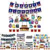 Suit Party Set Decoration Supplies Banner Cupcake Topper Space Alien