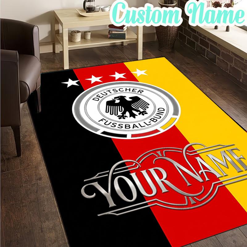 Custom Name German Football Stars Rug, Office Rug, Chair Rug, Carpet for Living Rooms, Doormat Game Rug Home Decor Christmas Gifts