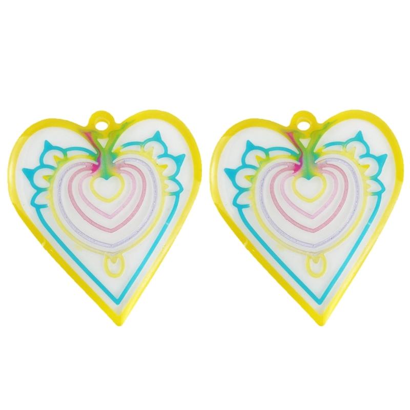 Beautiful Earrings Necklaces Keychains Pendant Mold Flexible Heart Shape Pendant Silicone Mold for Jewelry Studios