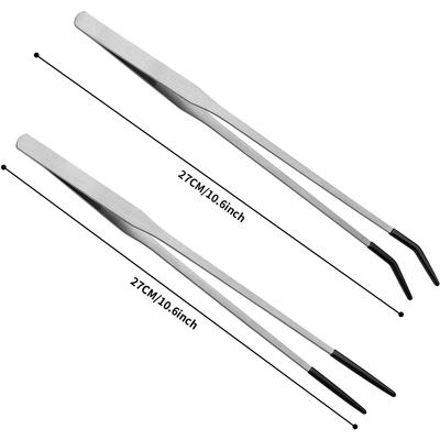 Новые 2 шт. 27 см щипцы для кормления рептилий из нержавеющей стали с резиновым наконечником