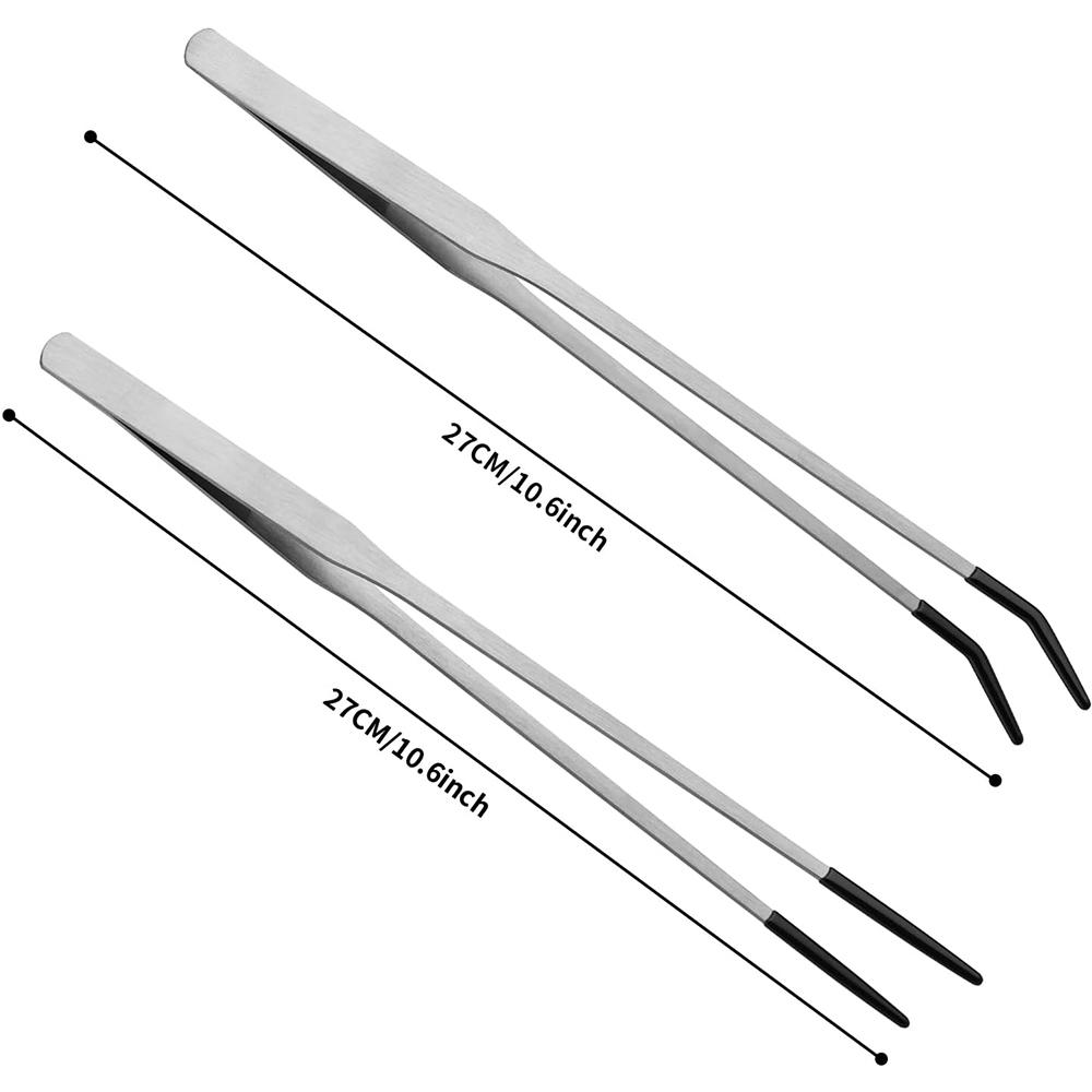 2 шт. 27 см щипцы для кормления рептилий из нержавеющей стали с резиновым наконечником