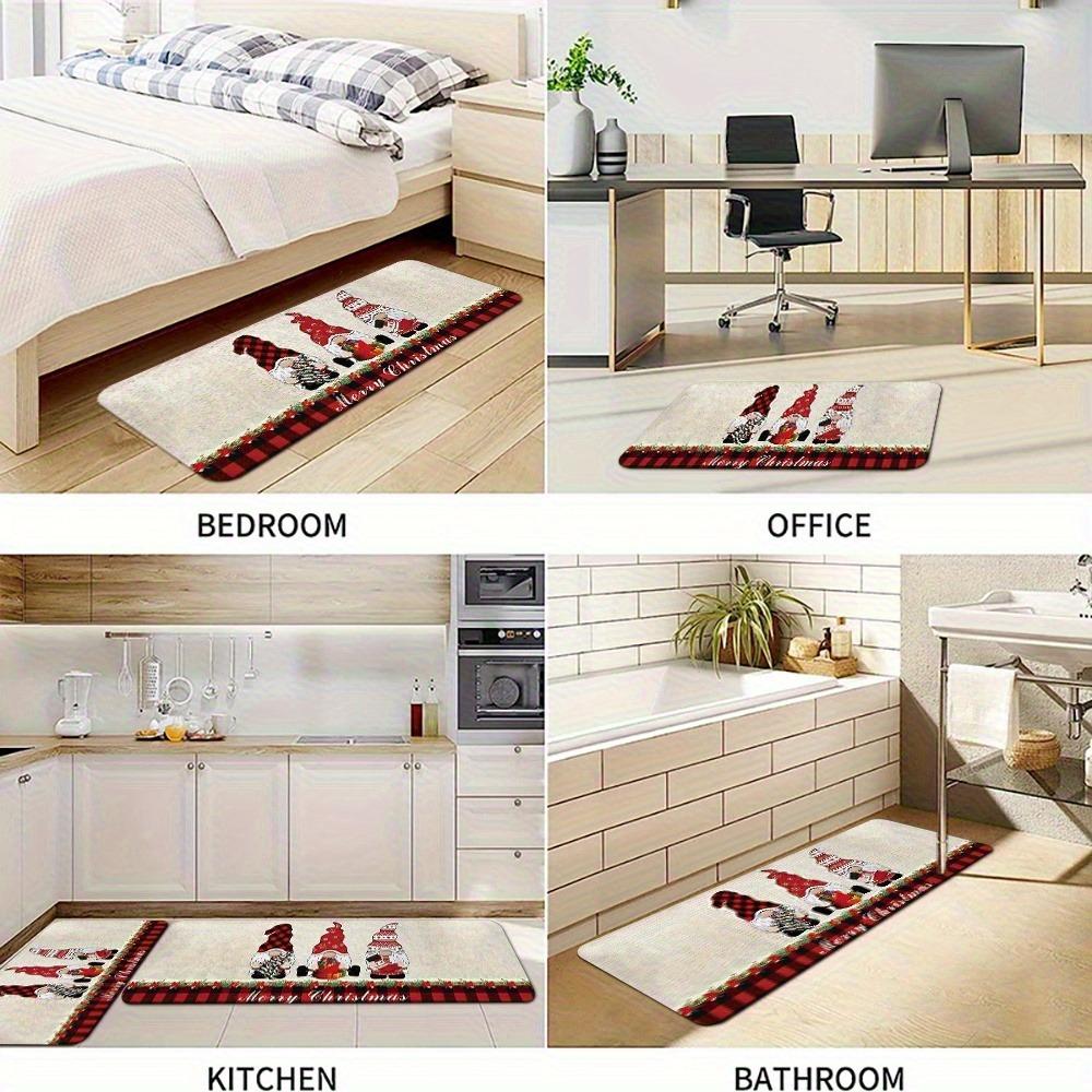 1PC Festive Christmas Kitchen Rug Non-Slip Door Mat Pop design Bathroom Rug Bath Mat Carpet for Home Sink Laundry Decoreeree