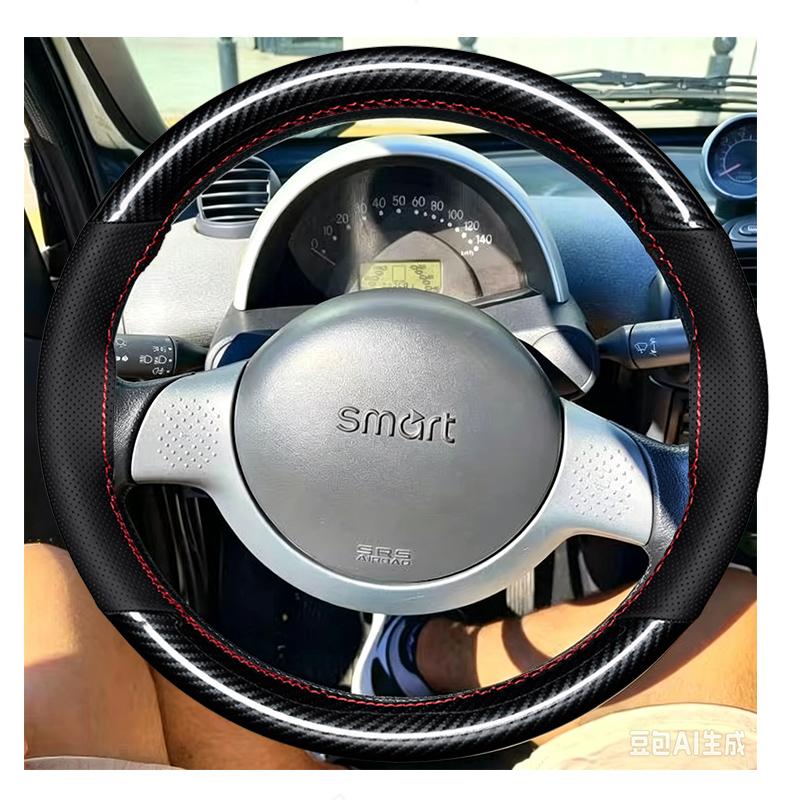 For Smart 2005 2006 2007 Hand Stitched Style Full Coverage Steering Wheel Cover 452 ROADQTER Cabriolet De 2-spoke Wheel