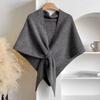 Plush Knitted Triangle Scarf Korean Style Cape Wraps Fashion Winter Shawl  Women/Men