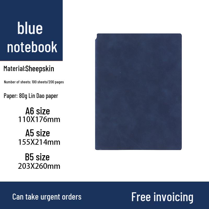 Блокнот A5 из мягкой овчины с петлей для ручки и персонализацией логотипа - Толстый журнал для деловых встреч