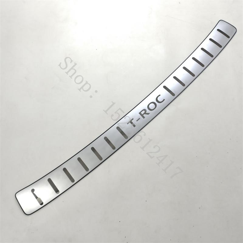 For VW/Volkswagen T-ROC T ROC 2018 ~2025 Stainless steel Rear Bumper Protector Sill Rear boot guard Trim Car Accessories