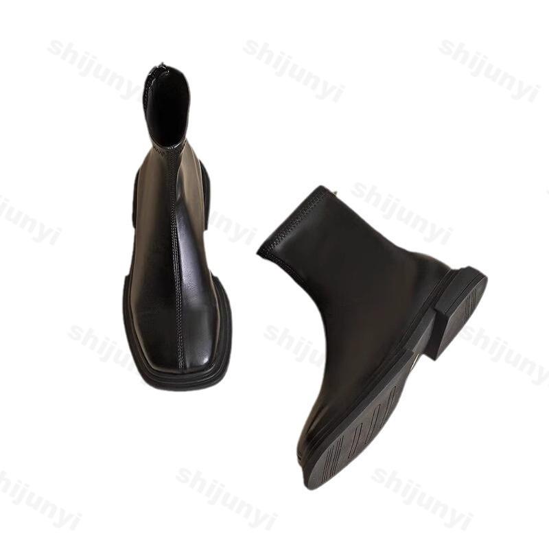 Модные женские осенние ботильоны, водонепроницаемая обувь на платформе, женский тренд 2025, обувь из мягкой кожи, ботинки на толстом каблуке в британском стиле