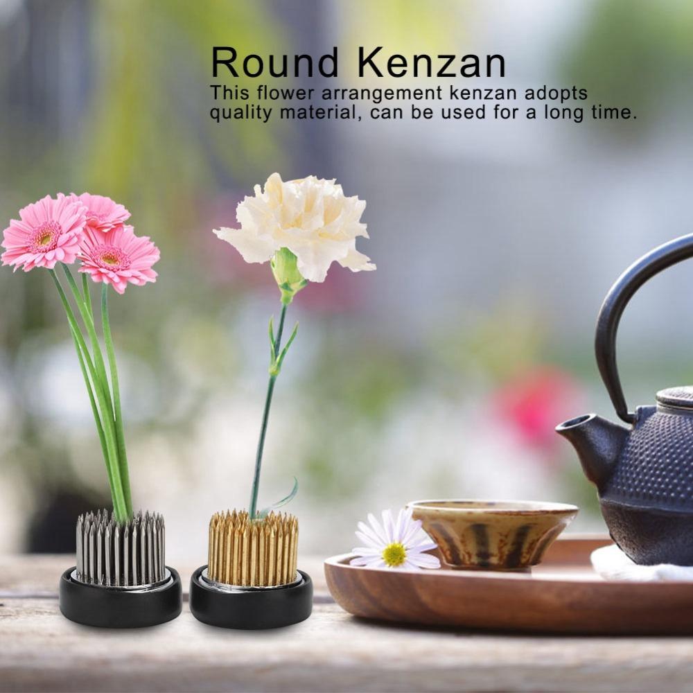 2PCS Stainless Steel Kenzan Flower Holder Copper Base Floral Pin Frog Flower Arrangement Needle