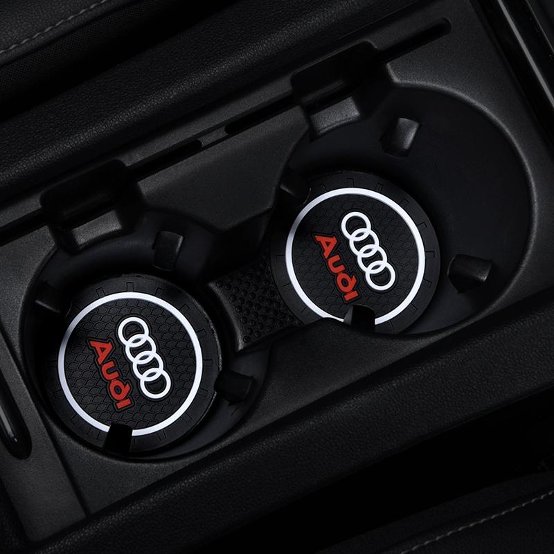 AQ1 2Pcs Car Coaster Water Cup Bottle Holder Anti-slip Pad Mat For Z1 A3 A4 A5 A6 A7 A1 A2 Q3 Q4 Q5 Q7 S3 S4 S5 S6 RS3 RS4 RS5 TT
