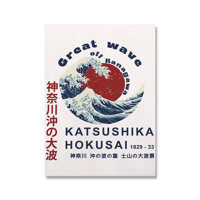 Оригинальная картина на холсте Kanagawa Surfing Katsushika Hokusai, принт и постер, настенные панно для гостиной, домашний декор, без рамки